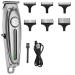 Hair Clippers Hair Cutting Tool Professional Hair Clipper Men's Trimmer Rechargeable Beard Electric Hair Clipper Full Metal Barber Hair Clipper (Color : Silver)