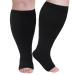 Toeless Compression Socks for Women Plus Size Compression Socks Wide Calf Men Open Toe Medias de Compresion para Mujer Support Circulation 20-30 mmHg Knee High Medical Pro Black Compression Socks 7XL Black 7XL