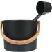 Sauna Bucket Sauna Bucket ladle Set 7L Luxurious Finnish Matching Ladle Sauna Barrel Sauna Aluminum Bucket with Long Handle Spoon Set Sauna Bucket Stylish Spa Esential for Water Ladling Black - Buy Online on GoSupps.com