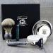 5Pc Mens Shaving Kit 3 Edge Razor With Silver Tip Badger Hair Shaving Brush Soap Bowl and Alum Perfect Set For Men
