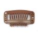 20pcs Metal Snap Clips for Hair Extensions - 9 Teeth 32mm DIY Clip-in Wig Accessories in Light Brown - Buy Online on GoSupps.com