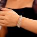 Xerling Dainty Full Crystal Multi Row Bracelets for Women Rhinestones Hand Chain Jewelry Wrist Bangle Bracelets for Girls Prom Wedding (Type C-Silver)