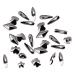 dijiusidy 50 Pieces Glass Crystal Set Eye-catching Personalized Nail Art Rhinestones DIY Handcraft Manicure Accessories for Card Making Dark Black
