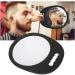 Mpowtech Round Handle Mirror: Durable Handheld Barber Mirror for Salons - Lightweight Foam Haircut Mirror (Black) - Buy Online on GoSupps.com