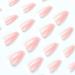 Justotry 24-Piece Almond Shape Acrylic Press-On Nails | Short White French Tips | Pink Oval Fake Nails for Women - Buy Online on GoSupps.com