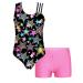 MSemis Athletic 2 Pcs Gymnastics Leotard Shorts for Girls One Piece Ballet Dance Top with Booty Shorts Starry Black 6 Years