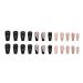 Justotry 24-Piece Black French Coffin Nails - Gold Swirl Ballerina Press-On Artificial Fingernails for Women - Medium Length Wavy Design - Buy Online on GoSupps.com