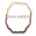 Meraki Baltic Amber Necklace - Raw Unpolished Baroque Baltic Amber Necklace | Certified Genuine Baltic Amber Necklace | Rainbow Color (12.5 Inches)