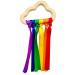 Tianbi 2x Rainbow Wooden Band Rings - Baby Bite Rings Sensory Toys Natural Ribbon Teethers Perfect Shower Gifts - Buy Online on GoSupps.com