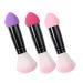 FOMIYES 2 in 1 Makeup Brush Dual-Ended Cosmetic Brush with Sponge Puff and Loose Powder Brush for Foundation Concealer Eyeshadow Blush