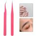 Professional Eyelash Tweezers Set - Stainless Steel with Curved Tweezers & Brush for Extensions | 2 Tweezers & 1 Brush - Buy Online on GoSupps.com