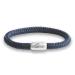 The original equestrian sport horse sport horses jockey club sailtaw bracelet with horses engraving handmade high -quality magnetic closure diameter 8 mm women men unisex marine blue 20.0 centimeters