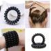 Premium Spiral Hair Ties - 10 Pack for Men, Women, & Children | Black Phone Cord Hair Coils (5.5cm) - Buy Online on GoSupps.com