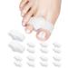 Golbylicc 8 Pairs Bunion Corrector Toe Separators for Women Men Gel Toe Spacers with 2 Loops for feet Big Toe Overlapping Toes (White)