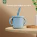 Hippywell Silicone Baby Straw Training Cup | Shatterproof Toddler Cup | Non-Slip Handles | 5oz Capacity | Blue | Ideal for Babies 6+ Months - Buy Online on GoSupps.com