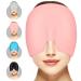 ACWOO Migraine Relief Cap Reusable Cold Hot Therapy Migraine and Headache Relief Cap Single-Sided Gel Ice Hot Head Wrap for Chronic Migraine Tension Headache Sinus Stress Puffy Eyes (Pink)