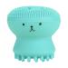 Silicone Facial Cleansing Brush Waterproof Face Scrubber Exfoliator Pore Cleanser Brush for Deep Cleansing Blackhead Removal Suitable All Skin Types(green)