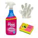 Housold 850ml Pink Stuff Disinfectant Cleaner with Cleaning Sponge Removes Tough Stains Multi-Surface Cleaner on Tiles Glass Paintwork Furniture Include 100 Pcs Disposable Gloves (Pack of 1)