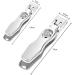 Stainless Steel Set Nail Clipper Splash-Proof Wide Jaw Opening Manicure Fingernail Cutter for Thick Hard Ingrown Toenail (Color : S Black) - Buy Online on GoSupps.com