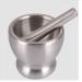 SHAOHUASC Brushed Stainless Steel Mortar and Pestle Pill Crusher Spice Grinder Herb Bowl Pesto Powder Grinder Compatible with Crushing Grinding with Anti Slip Base