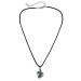 Silay Lian Xue necklace with heart trailer glass crystal black leather strap short chain for women simple choker Christmas decorations gift laser colorful