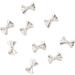 50x French Bow Bowknot Nails Art Supplies Alloy Nails Art Decorations For Women And Girls Silver Bow 11 X 7mm - Buy Online on GoSupps.com