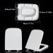 Toilet Seats Soft Close White Loo Lid Quick Release Easy to Clean Bathroom Lid Square Toilet Seats 04D-PP Material (Width 36 Length 44-47) D Little Surprise - Buy Online on GoSupps.com