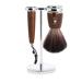 M HLE shaving set - Rytmo series - Black Fibre - compatible with Gillette blades - dark ash wood