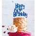 Happy 60th Birthday Fun Style Cake Topper (Made in UK) - Dark Blue