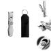 Ultrasy tharf nail clippers made of stainless steel large opening ultra pointer portable fingernails tailor nail cliff with collecting container securely curved blade with leather case