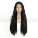 BGHJUE Wig Black Medium Long Straight Hair Hand-Woven High Temperature Wire Wigs