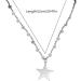 Fashionable Vintage-style Pentastar Keybone Chain Necklace | Versatile Choker Jewelry for Women | Stainless Steel Oralgos - Buy Online on GoSupps.com