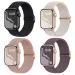 Braided Stretchy Solo Loop Compatible for Apple Watch Band 38mm 40mm 41mm 42mm 44mm 45mm 49mm for Women Men Nylon Elastic Straps Wristbands for iWatch Series 8 7 6 SE 5 4 3 2 1 Ultra 4Packs Black/Starlight/Nude Pink/Smoke Violet 38/40/41mm
