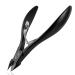 FERYES Cuticle Nippers Cuticle Cutter and Remover with Cuticle Trimmer for Dead Skin - Professional Manicure Tools and Cuticle Clippers- Stainless Steel Black