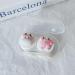 Contact lenses Etui mini portable nice contact lenses case box women beautiful cartoon lentils container travel set gift for girls contact lens tank (color: cows)