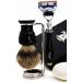 5 Pc Men's Shaving Kit - Silver Tip Badger Hair Brush Razor Bowl & Soap - Ultimate Grooming Set - Buy Online on GoSupps.com