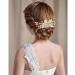Gold Bridal Hair Comb with Flower Crystal Vine - Sparkly Pearl Rhinestone Headpiece for Women and Girls - Buy Online on GoSupps.com