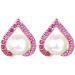 Ear Stud Earrings for Women Female Fashion Round Ear Clips Personality Love Zircon Inlaid Hollow Needle Ear Line Party Gift e Ear Studs