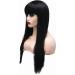 Bestung 24 Long Straight Black Wig with Fringe for Women - Synthetic Full Hair Wig for Cosplay or Daily Wear - 2 Piece Set - Buy Online on GoSupps.com
