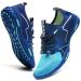 Water Shoes Mens Womens Beach Swim Shoes Quick-Dry Aqua Socks Pool Shoes for Surf Yoga Water Aerobics 11.5 Women/10 Men L/Gradient Blue