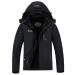 MOERDENG Men's Waterproof Ski Jacket Warm Winter Snow Coat Mountain Windbreaker Hooded Raincoat Black Medium