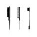 3 Pieces Hair Styling Comb Set Teasing Hair Brush Rat Pin Tail Comb Double-Sided Edge Brush for Edge & Back Brushing Combing Slicking Hair for Women Babies Kids' Hair - Black