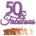 50 & Fabulous Birthday Cake Topper with Bold Swirly Design for 50th Birthday Celebration Made in UK - Light Purple - Buy Online on GoSupps.com