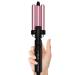 Mini Hair Crimper Hair Waver 3 Temperature Adjustable 3 Barrel Curling Iron for Short Hair Hair Crimper for Women Beach Waves Crimper Hair Tool 1/2 Inch Travel Size Dual Voltage Pouch Bag Digital temp(Rose pink)