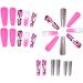 24Pcs Press on Nails Medium Fake Nails Acrylic T-Shape False Nails Reusable Rose Red Artificial Nails for Women Girls - Buy Online on GoSupps.com