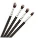 FOYTOKI 4pcs Set Eye Make-up Brush Kit Black and Silver Eye Shadow Brush Eyeshadow Brushes Makeup Tool
