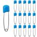 Ruidee 50 Pieces 2.2 Inch Diaper Pins Safety Pins Plastic Head Diaper Pins with Locking Clasp (Blue)