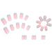 Square Short Blue French Fake Nails - 24Pcs Press On Acrylic with Pink Swirl | Nail Glue and Tips for Women & Girls - Buy Online on GoSupps.com