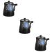 Zerodeko 3pcs Soy Sauce Pot Vinegar Pot Soya Sauce Dispenser Sauce Pan with Lid Salad Dressing Oil Cruet Salt Vinegar Container Maple Syrup Dispenser Seasoning Ceramics Bottle 10X8.5X7CMx3pcs Bluex3pcs