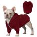 Meioro dog sweater with zip and hood for dogs and cats cute warm with hood winter warm for puppies French bulldog pug (size M red) m red red